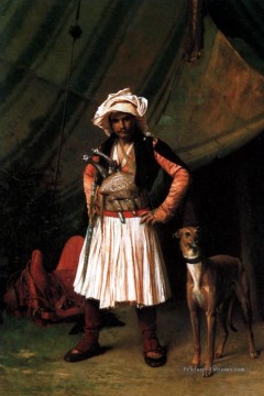 Jean Léon Gérôme œuvres - BashiBazouk et son chien orientalisme grec grec Jean Léon Gérôme